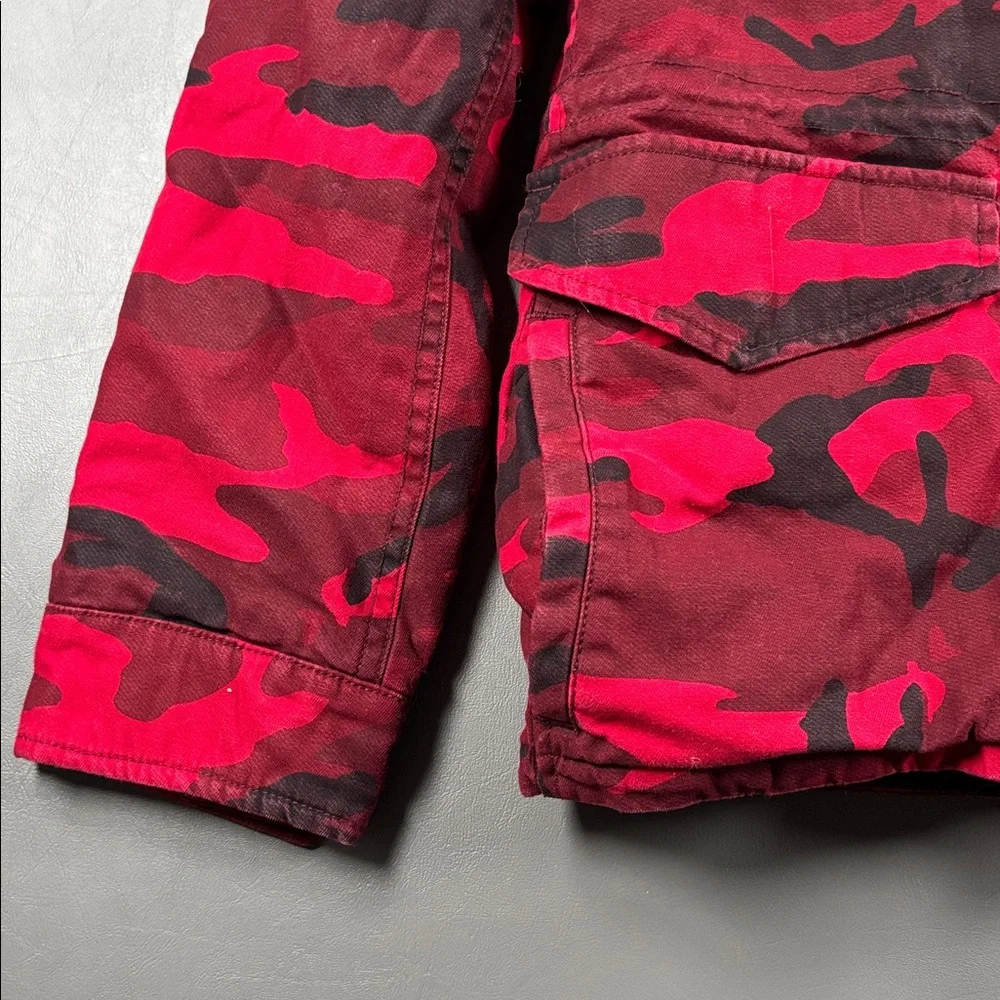 Levi's Men's Sherpa Lined Field Coat Red Camo Size Small